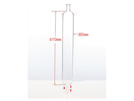 MSE PRO Plus Ears Chromatography Column, φ80mm, Effective Length 610mm, Gate Aperture: 4mm, 24/40 - MSE Supplies LLC