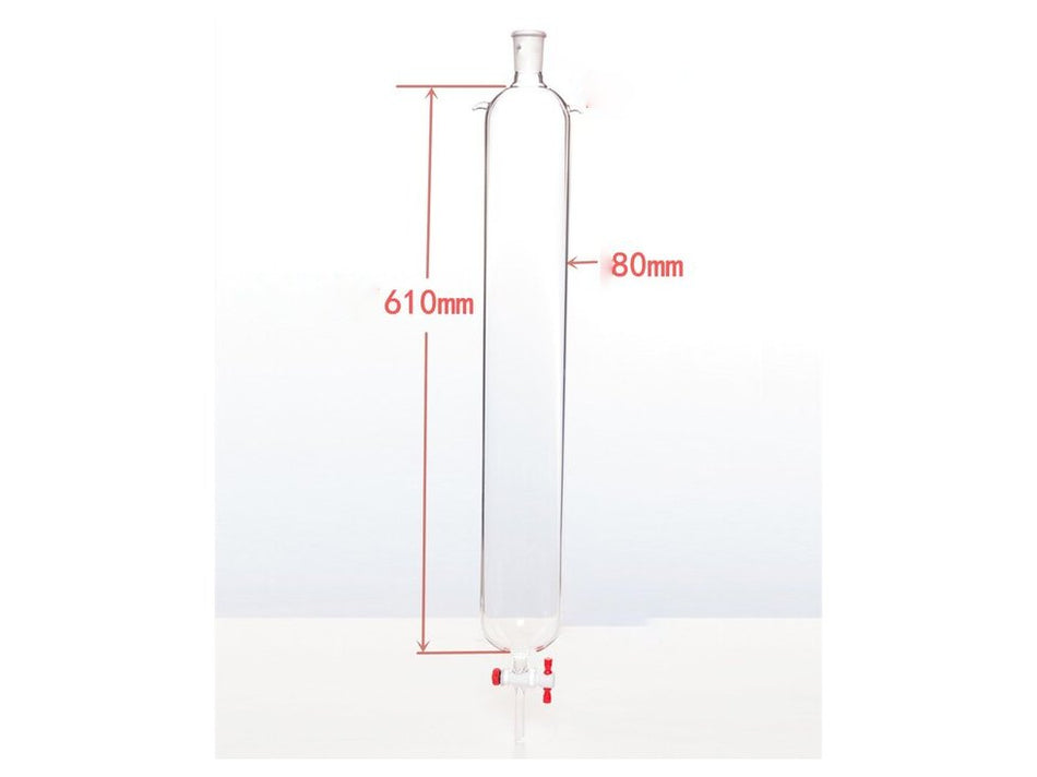 MSE PRO Plus Ears Chromatography Column, φ80mm, Effective Length 610mm, Gate Aperture: 4mm, 24/40 - MSE Supplies LLC