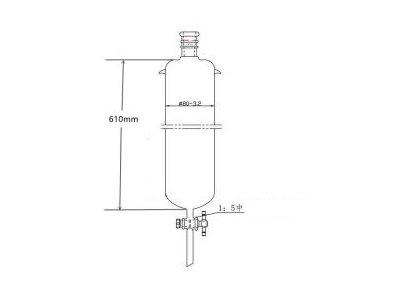 MSE PRO Strengthened Port, with Ears, Chromatography Column, φ80mm, Effective Length 610mm, Aperture of the Gate: 4mm, 24/40 - MSE Supplies LLC