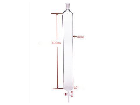 MSE PRO Sand Plate Chromatography Column, φ80mm, Effective Length 800mm, Gate Aperture: 4mm, 24/40 - MSE Supplies LLC