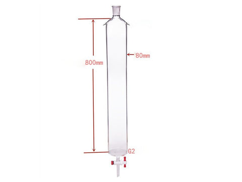 MSE PRO Sand Plate Chromatography Column with Ears, φ80mm, Effective Length 800mm, Gate Aperture: 4mm, 24/40 - MSE Supplies LLC