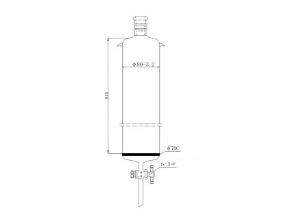 MSE PRO Strengthened Port, with Ears, Chromatography Column, φ80mm, Effective Length 800mm, Aperture of the Gate: 4mm, 24/40 - MSE Supplies LLC