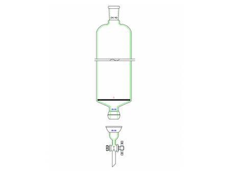 MSE PRO Split 35/20 Ball Bowl Connection, with Sand Plate Chromatography Column, φ80mm, Effective Length 800mm, Gate Aperture: 4mm, 24/40 - MSE Supplies LLC