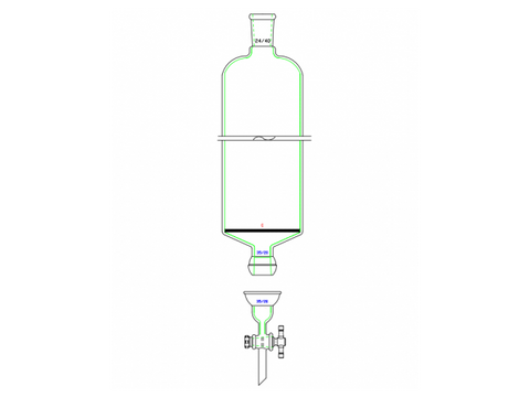MSE PRO Split 35/20 Ball Bowl Connection, with Sand Plate Chromatography Column, φ80mm, Effective Length 800mm, Gate Aperture: 4mm, 24/40 - MSE Supplies LLC