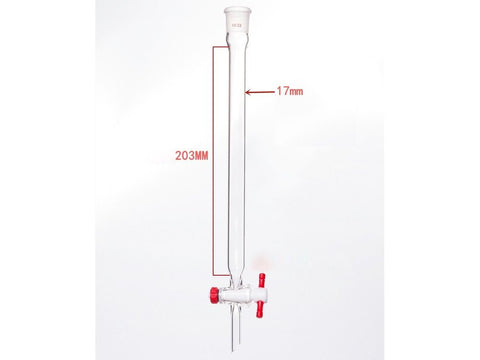 MSE PRO Chromatography Column, φ17mm, Effective Length 203mm, Aperture of the Gate: 2mm, 19/22 - MSE Supplies LLC