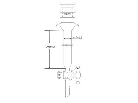 MSE PRO Strengthened Port, with Ears, Chromatography Column, φ17mm, Effective Length 203mm, Aperture of the Gate: 2mm, 19/22