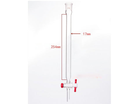 MSE PRO Chromatography Column, φ17mm, Effective Length 254mm, Aperture of the Gate: 2mm, 19/22 - MSE Supplies LLC
