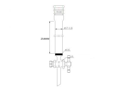 MSE PRO Strengthened Port, with Sand Plate Chromatography Column, φ17mm, Effective Length 254mm, Gate Aperture: 2mm, 19/22