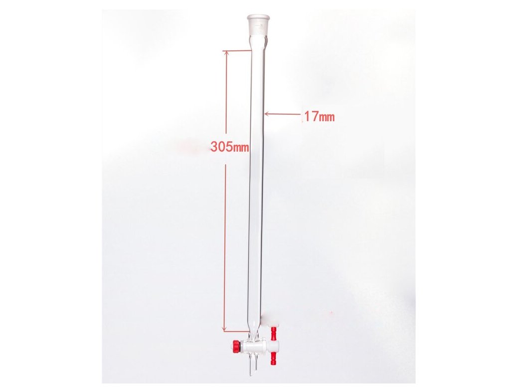 MSE PRO Chromatography Column, φ17mm, Effective Length 305mm, Aperture of the Gate: 2mm, 19/22 - MSE Supplies LLC