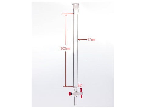 MSE PRO Sand Plate Chromatography Column, φ17mm, Effective Length 305mm, Gate Aperture: 2mm, 19/22 - MSE Supplies LLC