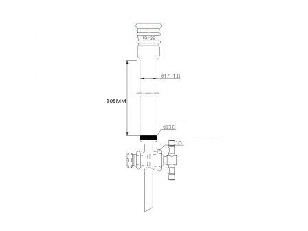 MSE PRO Strengthened Port, with Sand Plate Chromatography Column, φ17mm, Effective Length 305mm, Gate Aperture: 2mm, 19/22 - MSE Supplies LLC