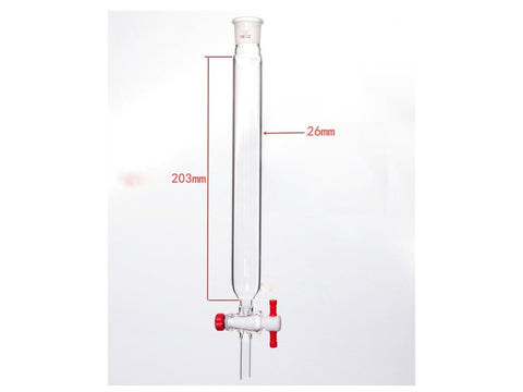 MSE PRO Chromatography Column, φ26mm, Effective Length 203mm, Aperture of the Gate: 2mm, 19/22 - MSE Supplies LLC
