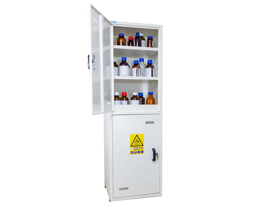 Ecosafe 2- Door Tall Safety Cabinet - 2 Compartments, Including PVC Equipments for Acids - MSE Supplies LLC