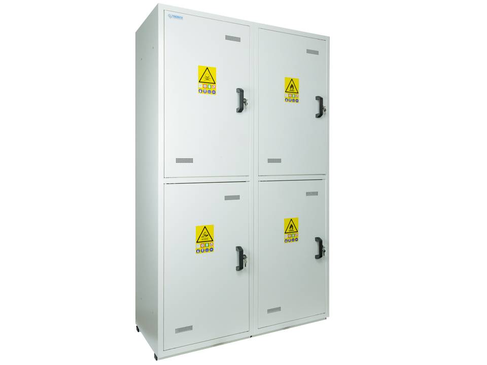Ecosafe 4- Door Tall Safety Cabinet - 4 Compartments, Including PVC Equipments for Acids - MSE Supplies LLC