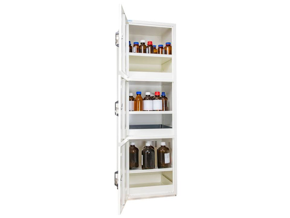 Ecosafe 3- Door Tall Safety Cabinet - 3 Compartments, Including PVC Equipments for Acids - MSE Supplies LLC