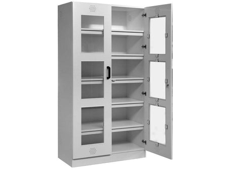 Ecosafe Non-Magnetic Safety Cabinet High, 2 Glass Hinged Doors - MSE Supplies LLC