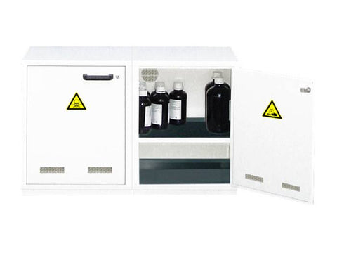 Ecosafe 2- Door Under-Bench Safety Cabinet - 2 Compartments, Including PVC Equipments for Acids - MSE Supplies LLC