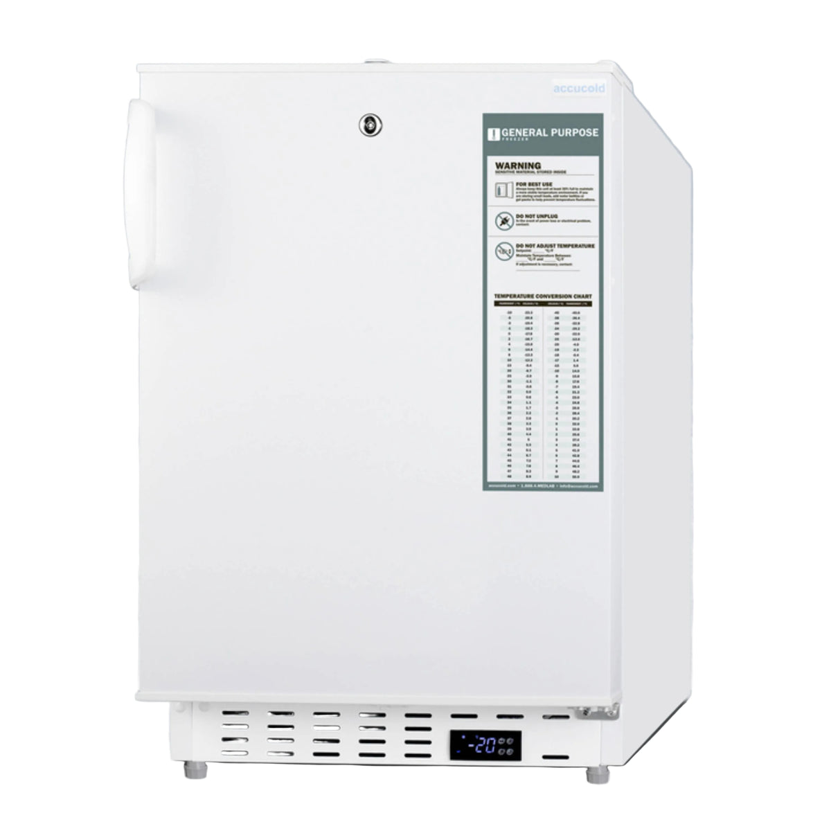 Accucold 20" Wide Built‑In Vaccine All‑Freezer, ADA Compliant