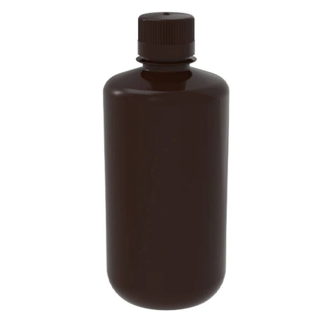 AHN MyBottle w/ Cap 1 L Narrow HDPE Seperated Caps Amber Reagent Bottle (50 Pcs)