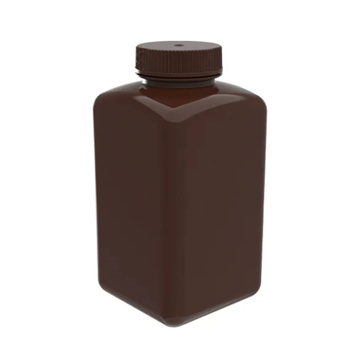 AHN MyBottle w/ Cap 500 mL Square Bottom HDPE Amber Reagent Bottle (4x12 Pcs)