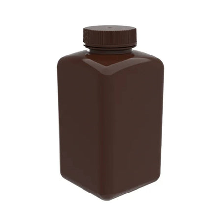 AHN MyBottle w/ Cap 500 mL Square Bottom HDPE Amber Reagent Bottle (4x12 Pcs)