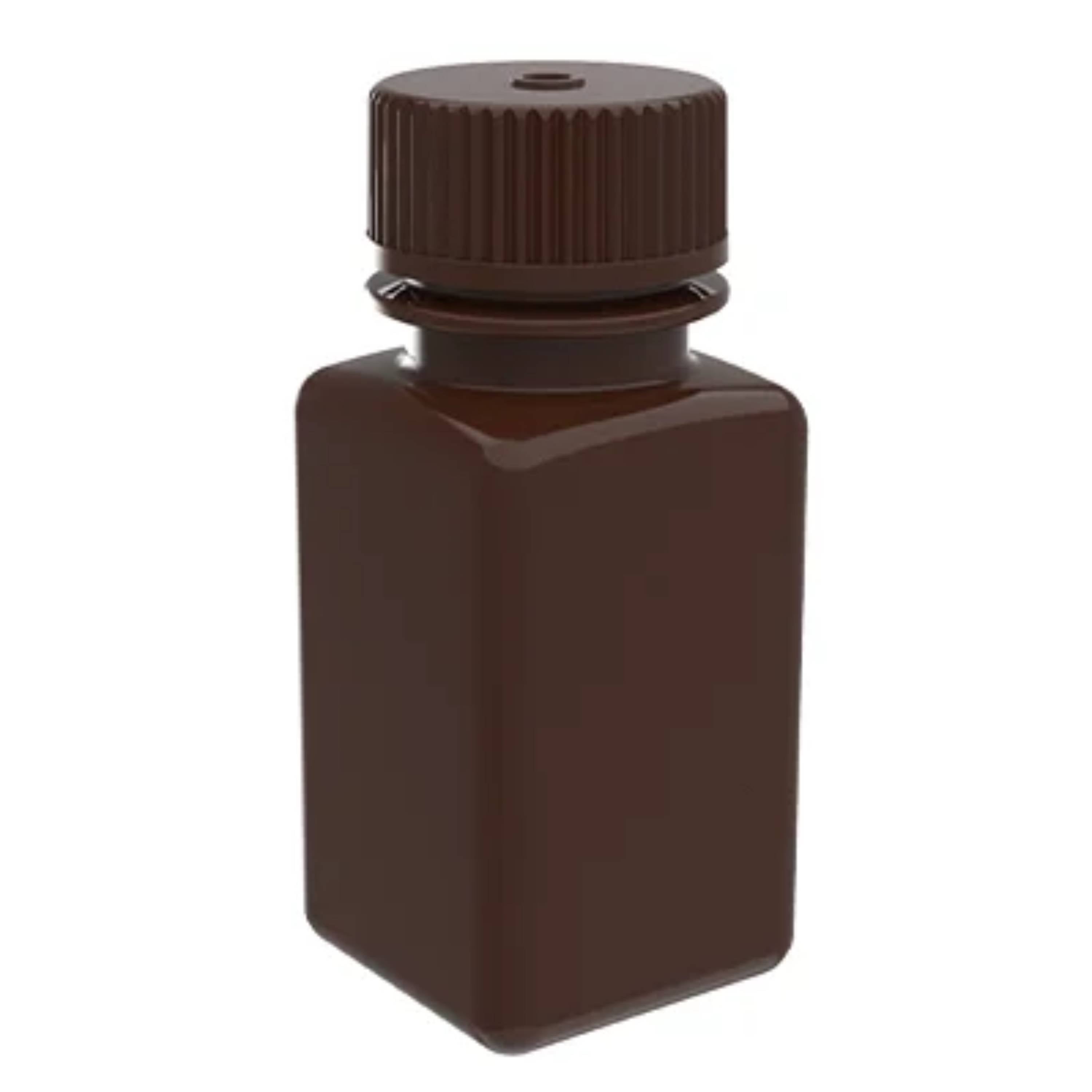 AHN MyBottle w/ Cap Square Bottom HDPE Amber Reagent Bottle (60/175/250ml) (6x12 Pcs)