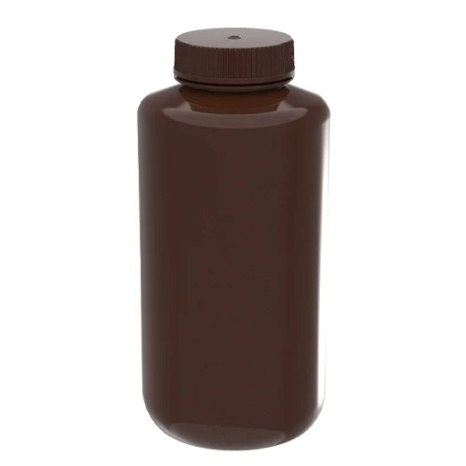 AHN MyBottle w/ Cap 1 L Wide HDPE Amber Separate Cups Reagent Bottle ( 50 Pcs)