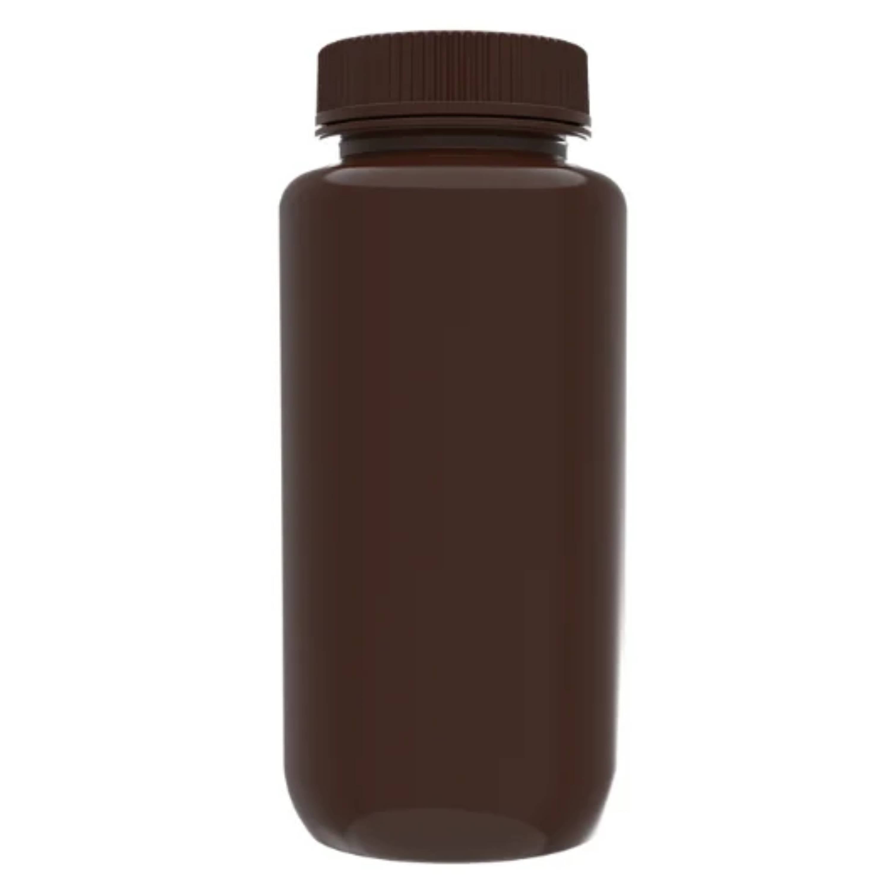 AHN MyBottle w/ Cap 500 ml Wide HDPE Amber Reagent Bottle ( 4x12Pcs)
