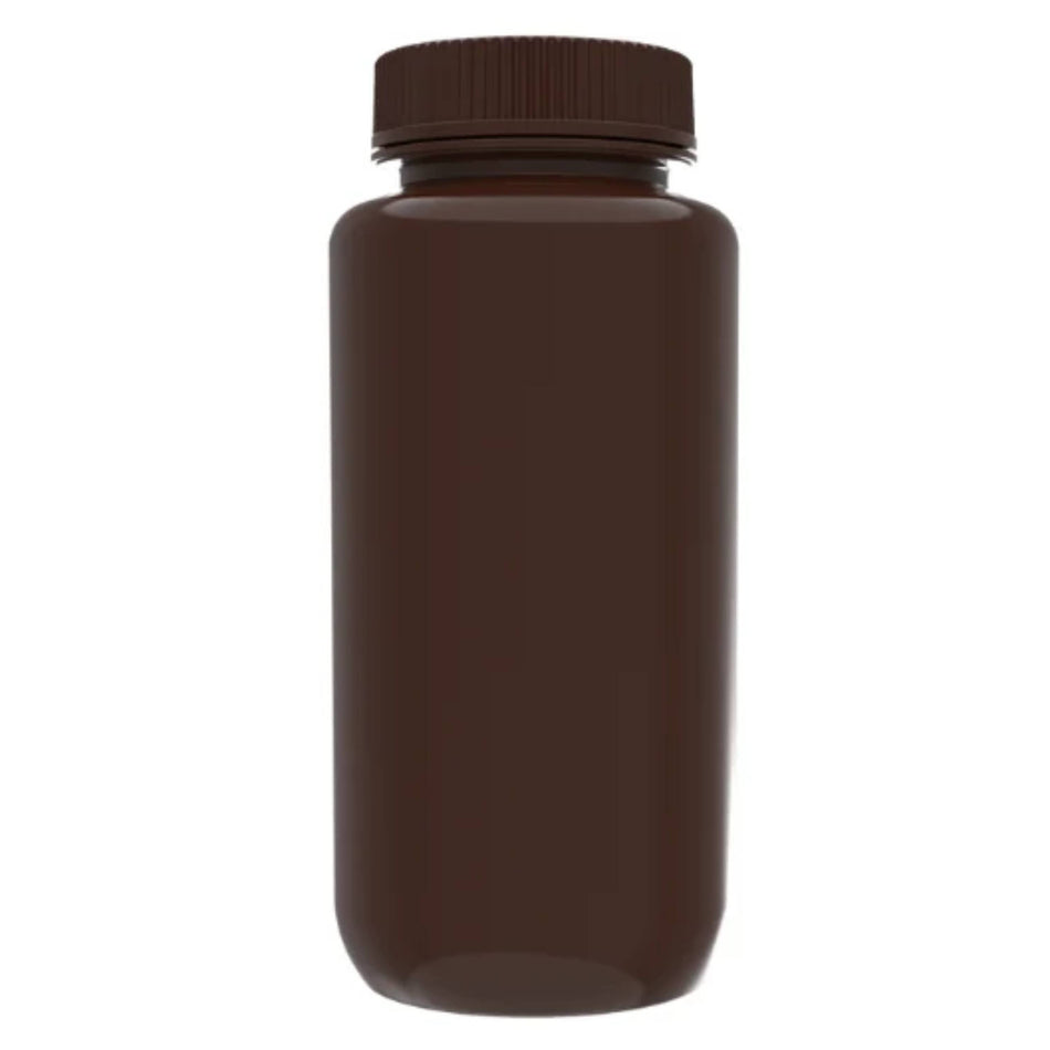 AHN MyBottle w/ Cap 500 ml Wide HDPE Sterile Amber Reagent Bottle (4x12 Pcs)