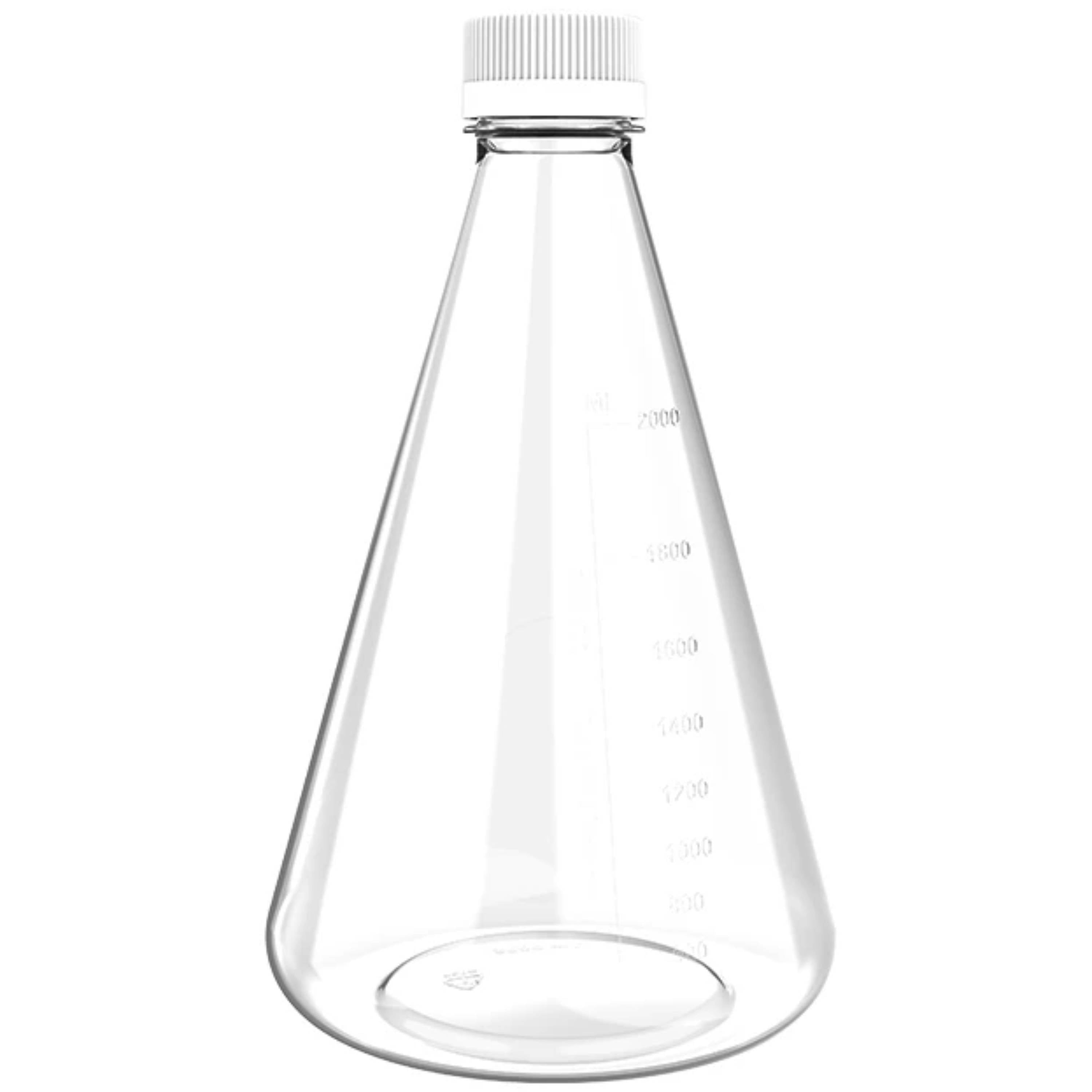 AHN MyBottle w/Cap PC Flat Bottom Non-Vented Sterile Erlenmeyer Flask(2/3L)(4 Pcs)