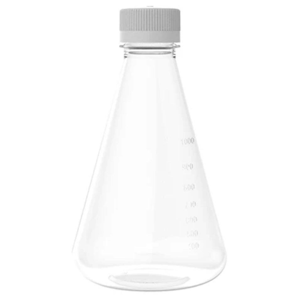 AHN MyBottle w/Cap 1 L PC Flat Bottom Vented Sterile Erlenmeyer Flask(6 Pcs)