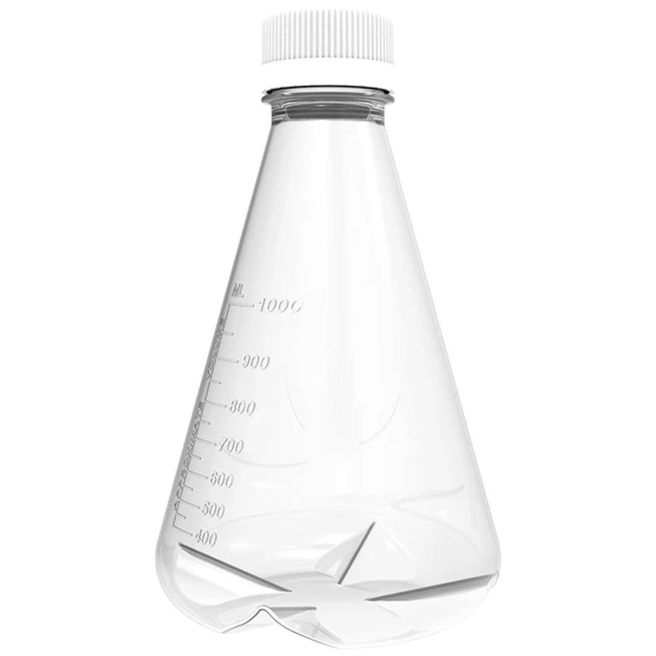 AHN MyBottle w/Cap 1 L PETG Baffled Bottom Non-Vented Sterile Erlenmeyer Flask(6 Pcs)