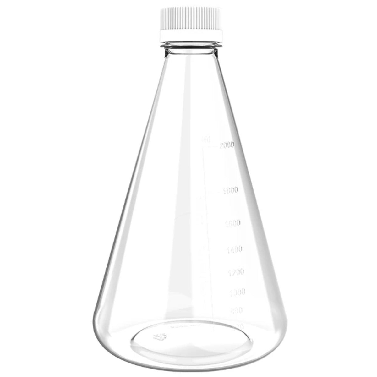 AHN MyBottle w/Cap PETG Flat Bottom Non-Vented Sterile Erlenmeyer Flask(2/3L)(4 Pcs)