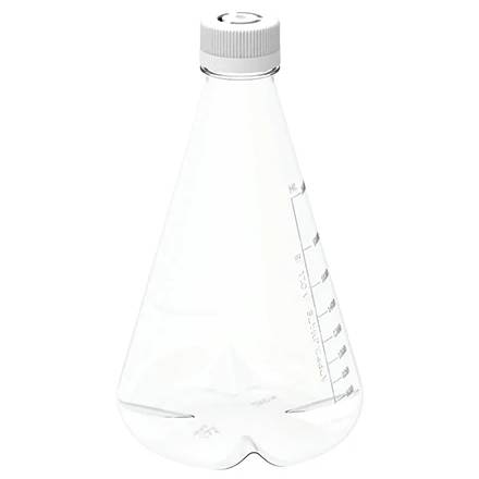 AHN MyBottle w/Cap PETG Flat Bottom Vented Sterile Erlenmeyer Flask(2/3L)(4 Pcs)