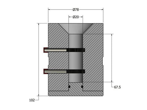 AMEL Conductivity Cell, Two Bgraphite Electrodes, Plastic Body, 4mm Banana Plug, For Pastes and Muds - MSE Supplies LLC