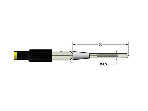 AMEL Calomel Reference Electrode, Glass Body, Ø4.5 x 50mm, Saturated KCl, 2mm Banana Plug, for Model 4330 - MSE Supplies LLC