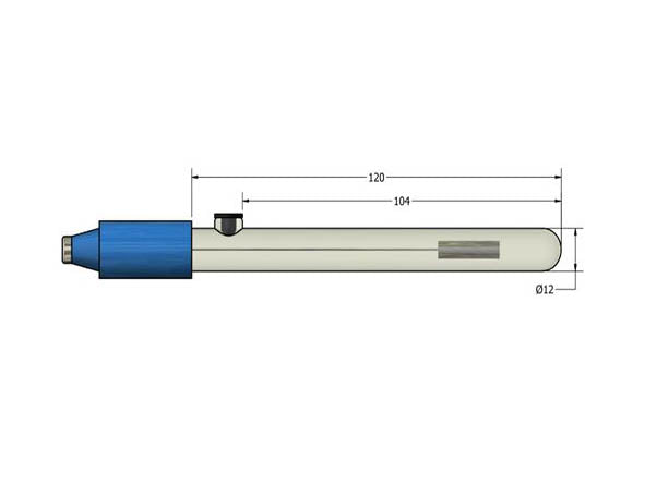AMEL Ag/AgNO3 Reference Electrode, Glass Body, Ø12 x 120mm, 0.1M Acetonitrile, 4mm Banana Plug - MSE Supplies LLC