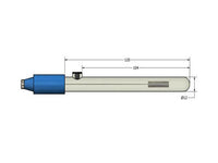AMEL Ag/AgNO3 Reference Electrode, Glass Body, Ø12 x 120mm, 0.1M Acetonitrile, 4mm Banana Plug - MSE Supplies LLC