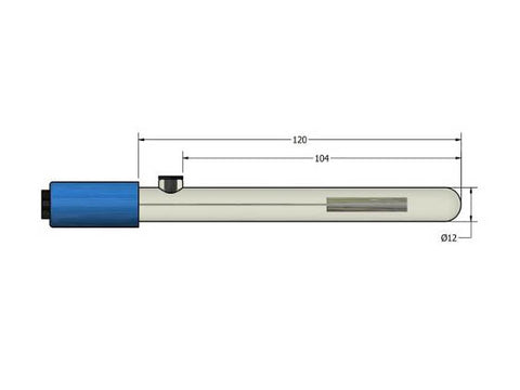AMEL Mercury Oxide Reference Electrode, Glass Body, Ø12 x 120mm, 0.1M KOH or 0.1M NaOH, 4mm Banana Plug - MSE Supplies LLC