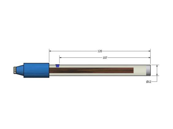 AMEL Copper Sulfate Reference Electrode, Plastic Body, Ø12 x 120mm, 0.1M CuSO4, 4mm Banana Plug - MSE Supplies LLC