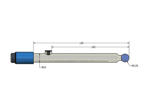AMEL Combined pH Electrode with Ag/AgCl Reference, Glass Body, Ø12 x 105mm, Triple Ceramic Frit, S7 Connector, 3.3M KCl - MSE Supplies LLC