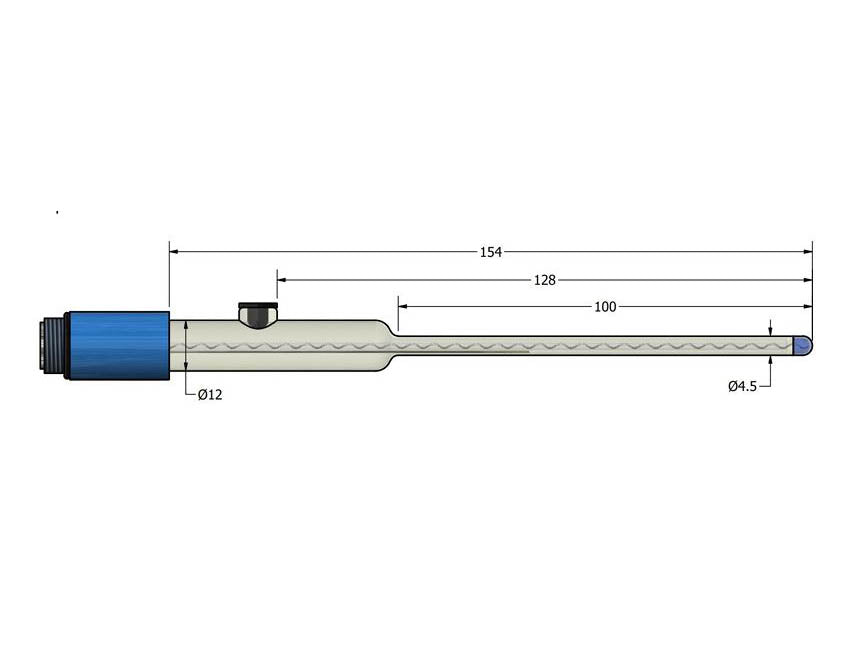 AMEL Combined pH Electrode with Ag/AgCl Reference, Glass Body, Ø4.5 x 100mm, S7 Connector, 3.3M KCl - MSE Supplies LLC