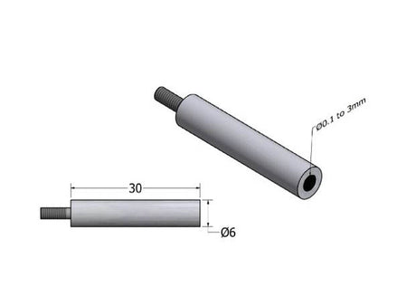 AMEL Copper Tip Ø3mm, Ø6x30mm PTFE Body - MSE Supplies LLC