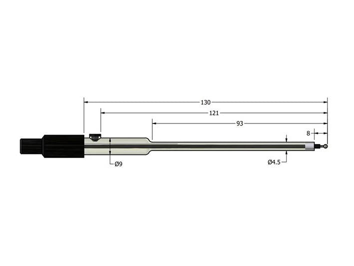 AMEL Combined Electrode, Platinum Tip and Ag/AgCl Reference Electrode, Glass Body, Ø4.5 x 93mm, LEMO Connector, for EC Minicell - MSE Supplies LLC