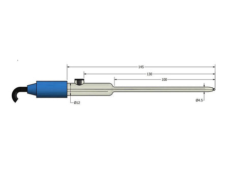 AMEL Combined Electrode, Platinum Tip and Ag/AgCl Reference Electrode, Glass Body, Ø4.5 x 120mm, Through Cable - MSE Supplies LLC