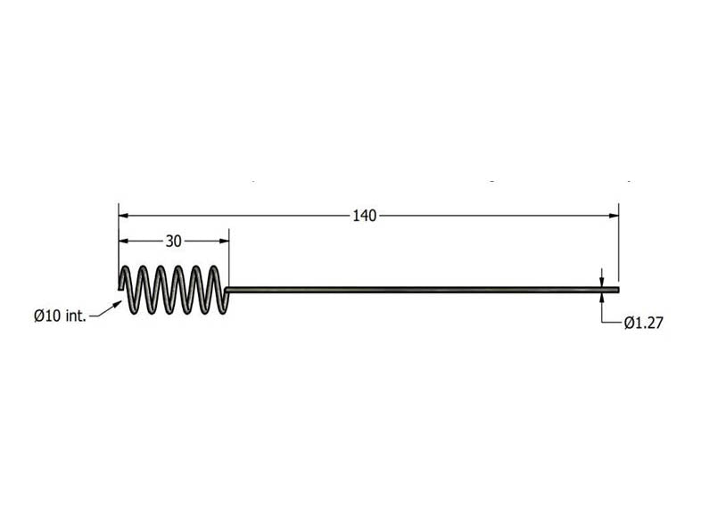 AMEL Platinum Helix Electrode, Ø10 X 1.27mm Internal, 30mm Helix Over 6 Revolutions, For Model 2457 - MSE Supplies LLC