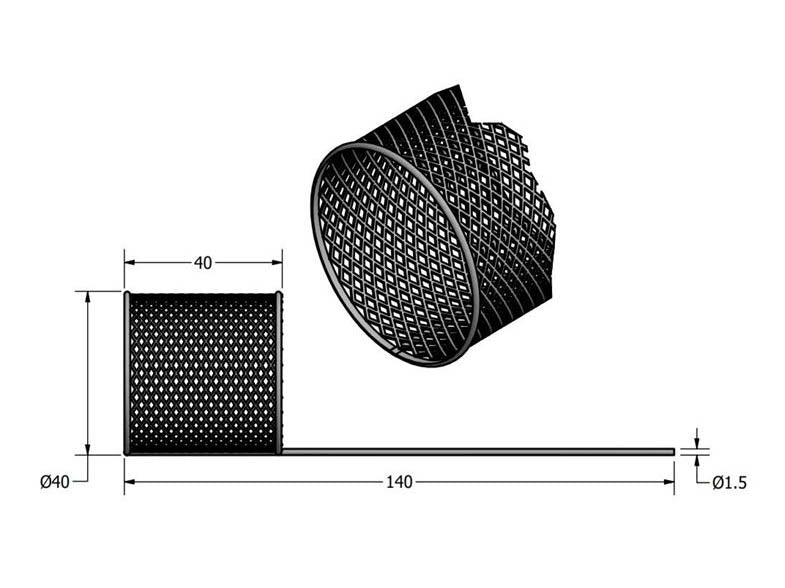 AMEL Platinum Mesh Electrode, Ø40 x 40mm Internal, for Model 2457 - MSE Supplies LLC