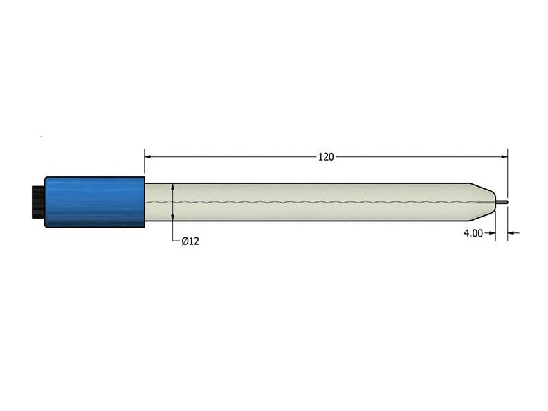 AMEL Platinum Tip Electrode, Glass Body, Ø12 X 120mm, 4mm Banana Plug - MSE Supplies LLC