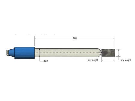 AMEL Platinum Lamina Electrode, Glass Body, ø12 x 120mm, 4mm Banana Plug, 10x7x0.5mm Platinum - MSE Supplies LLC