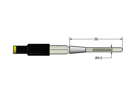 AMEL Platinum Tip Electrode, Glass Body, Ø4.5 X 50mm, 2mm Banana Plug - MSE Supplies LLC